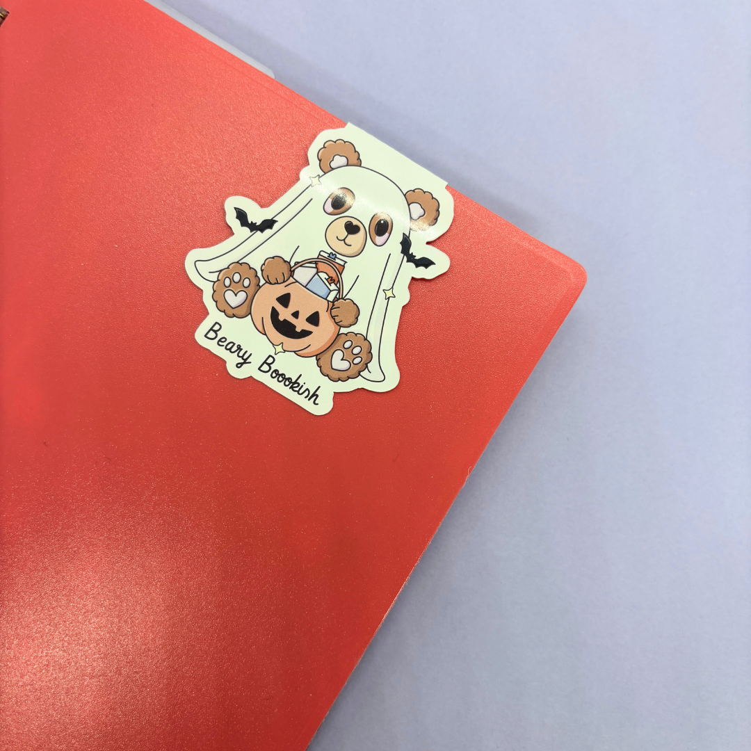 Beary Bookish Ghost Bear | Magnetic Bookmark
