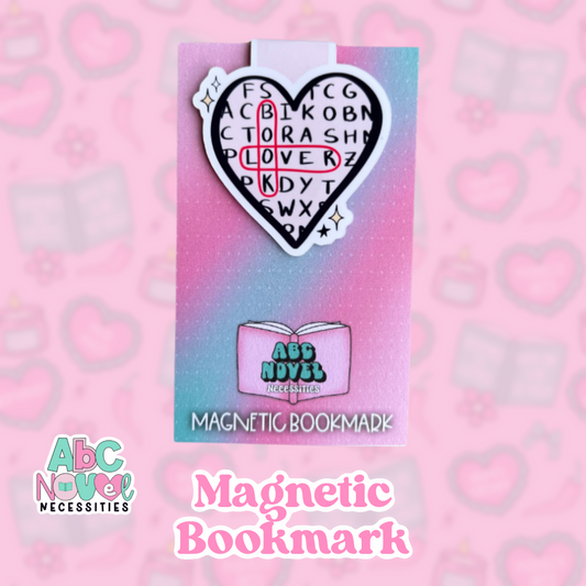 Magnetic Bookmark - book lover word search